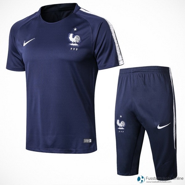 Frankreich Trainingsshirt Komplett Set 2018 Blau Marine Fussballtrikots Günstig